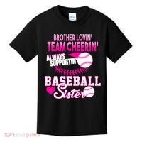 Brother Lovin Team Cheerin Baseball Sister Kids T-Shirt thumb 0