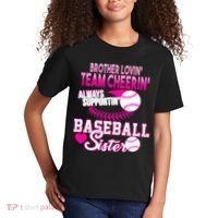 Brother Lovin Team Cheerin Baseball Sister Kids T-Shirt thumb 2