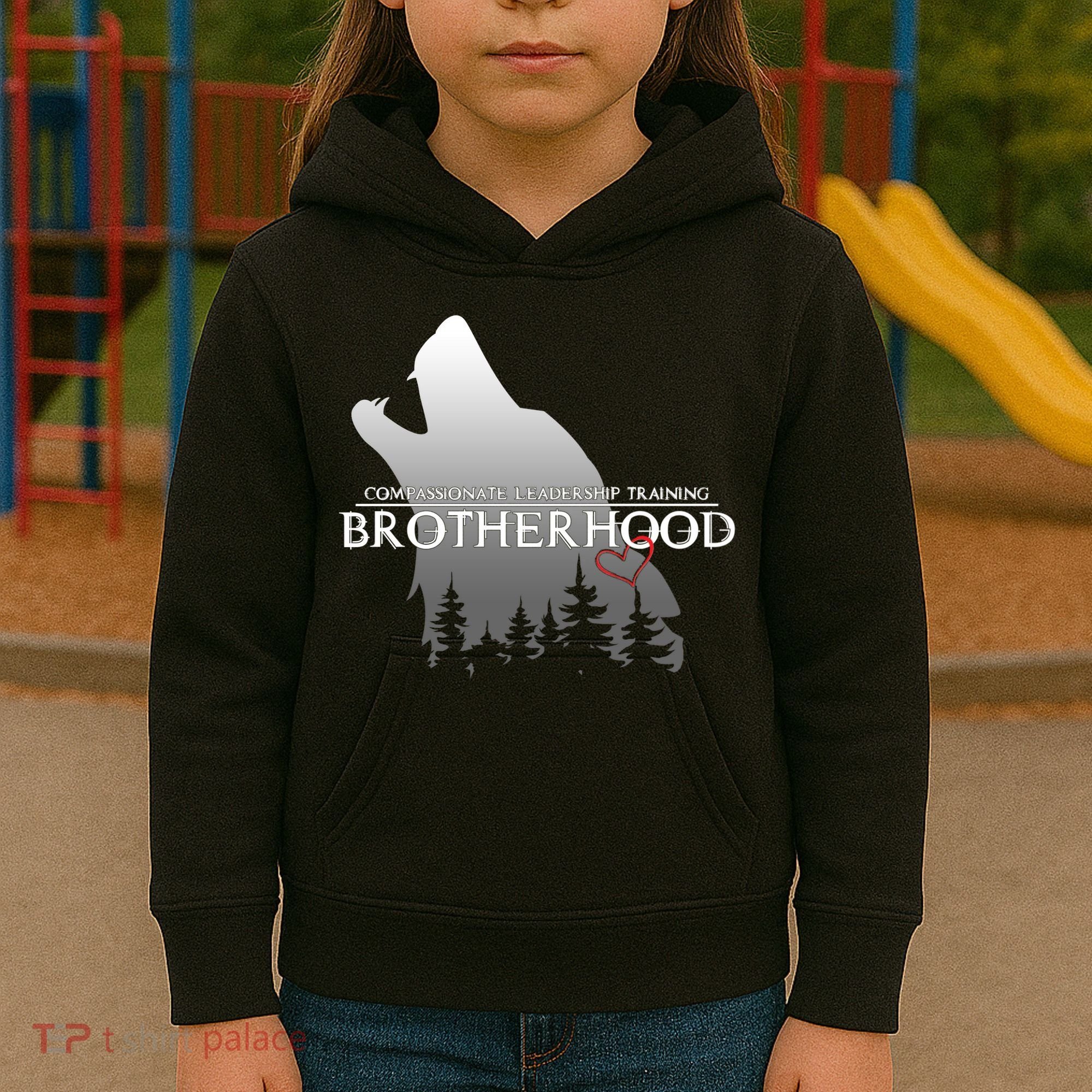 Brotherhood Compassionate Leadership Training Wolf  Kids Hoodie