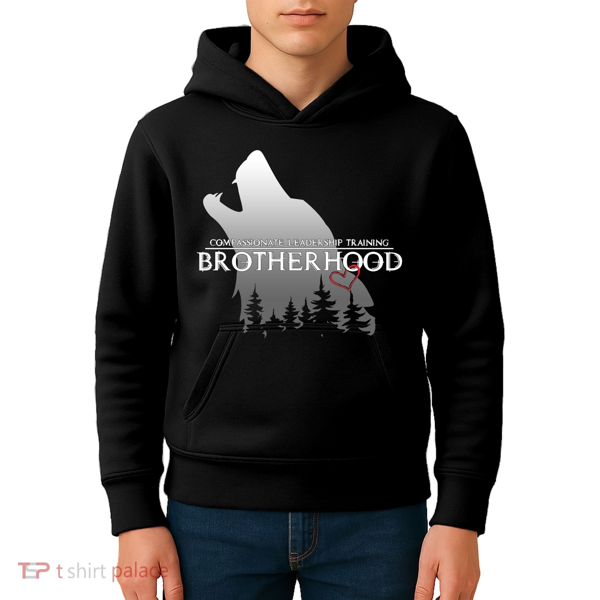 Brotherhood Compassionate Leadership Training Wolf  Kids Hoodie
