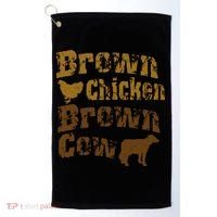 Brown Chicken Brown Cow Golf Towel thumb 0