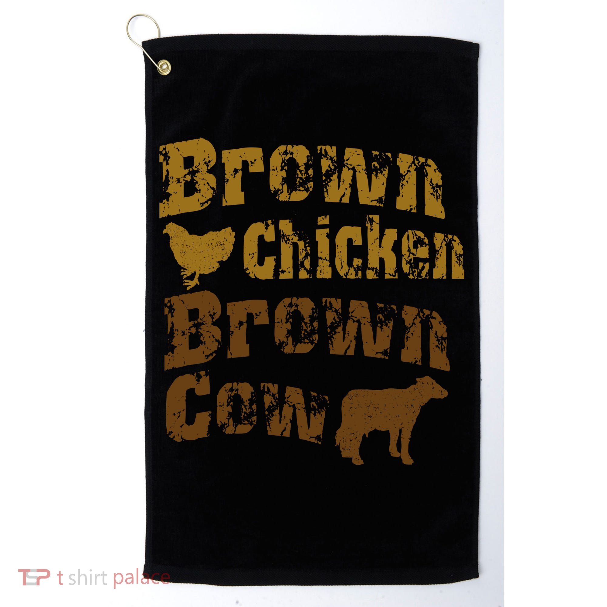 Brown Chicken Brown Cow Golf Towel