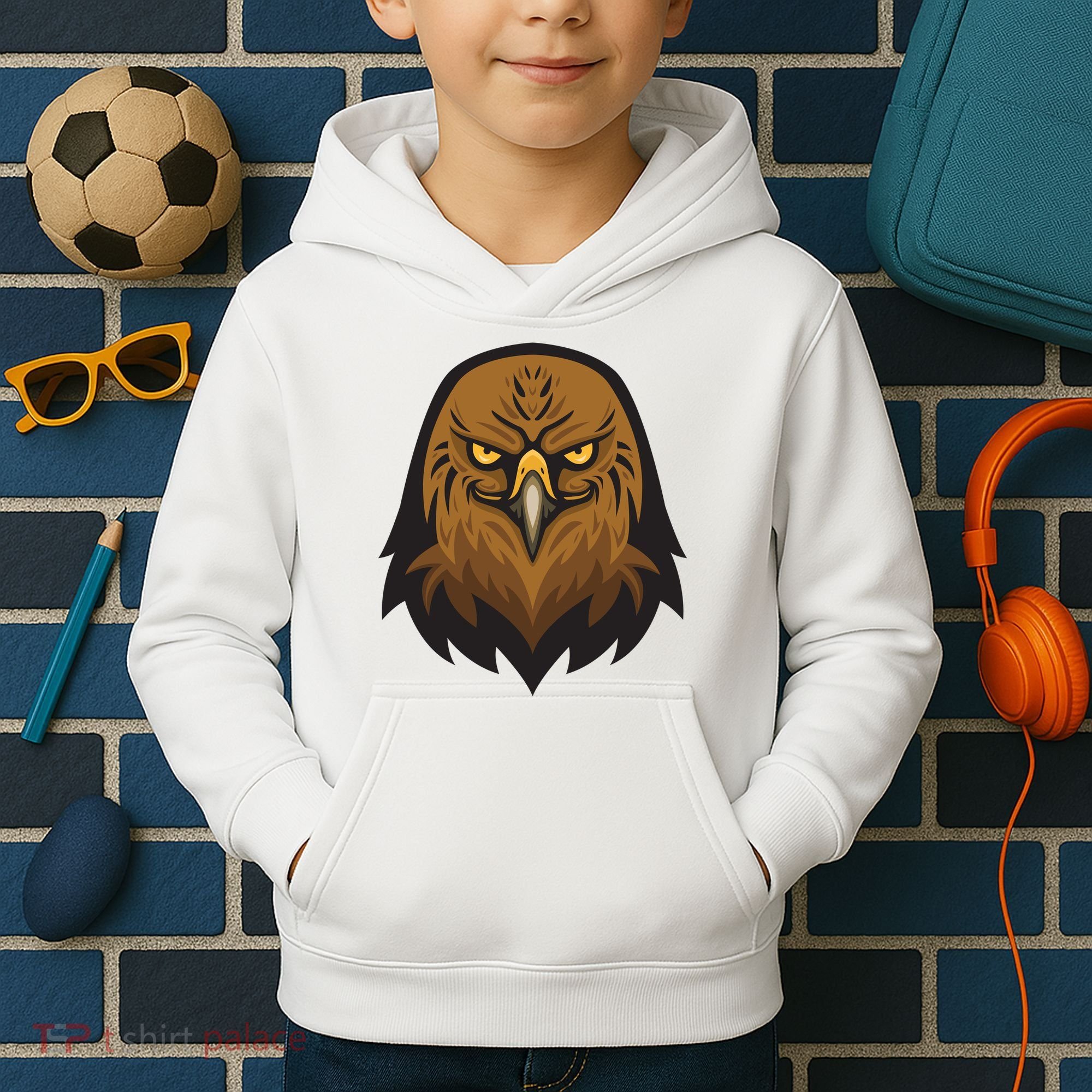 Brown Eagle Kids Hoodie