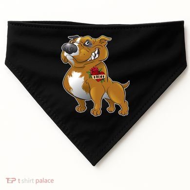 Brown Pitbull I Love Mom USA-Made Doggie Bandana