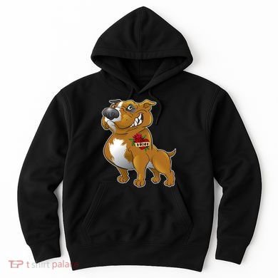 Brown Pitbull I Love Mom Hoodie