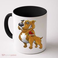 Brown Pitbull I Love Mom Coffee Mug thumb 0