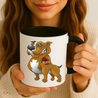 Brown Pitbull I Love Mom Coffee Mug thumb 3