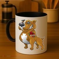 Brown Pitbull I Love Mom Coffee Mug thumb 4