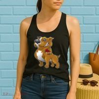 Brown Pitbull I Love Mom Women's Tank Top thumb 2