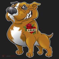 Brown Pitbull I Love Mom Hat thumb 2