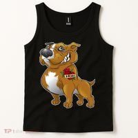 Brown Pitbull I Love Mom Tank Top thumb 2