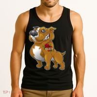 Brown Pitbull I Love Mom Tank Top thumb 3