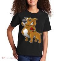 Brown Pitbull I Love Mom Kids T-Shirt thumb 2