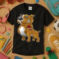 Brown Pitbull I Love Mom Kids T-Shirt thumb 3