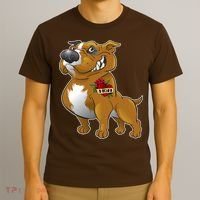 Brown Pitbull I Love Mom T-Shirt thumb 3