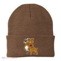 Brown Pitbull I Love Mom Beanie thumb 0