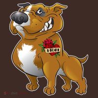 Brown Pitbull I Love Mom Coaster thumb 2