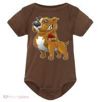 Brown Pitbull I Love Mom Baby Bodysuit thumb 0