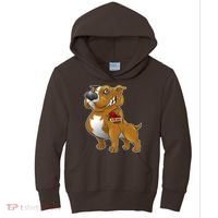 Brown Pitbull I Love Mom Kids Hoodie thumb 0