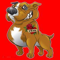 Brown Pitbull I Love Mom Santa Hat thumb 1