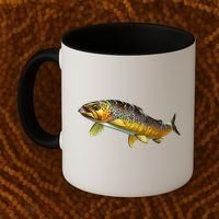 Brown Trout Fish with Fly Coffee Mug thumb 2