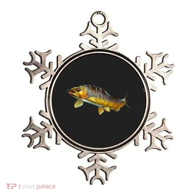 Brown Trout Fish with Fly Ornament