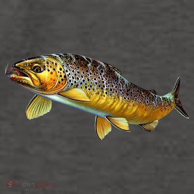 Brown Trout Fish with Fly Vector Backpack