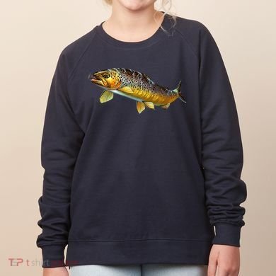 Brown Trout Fish with Fly Women's Sweatshirt