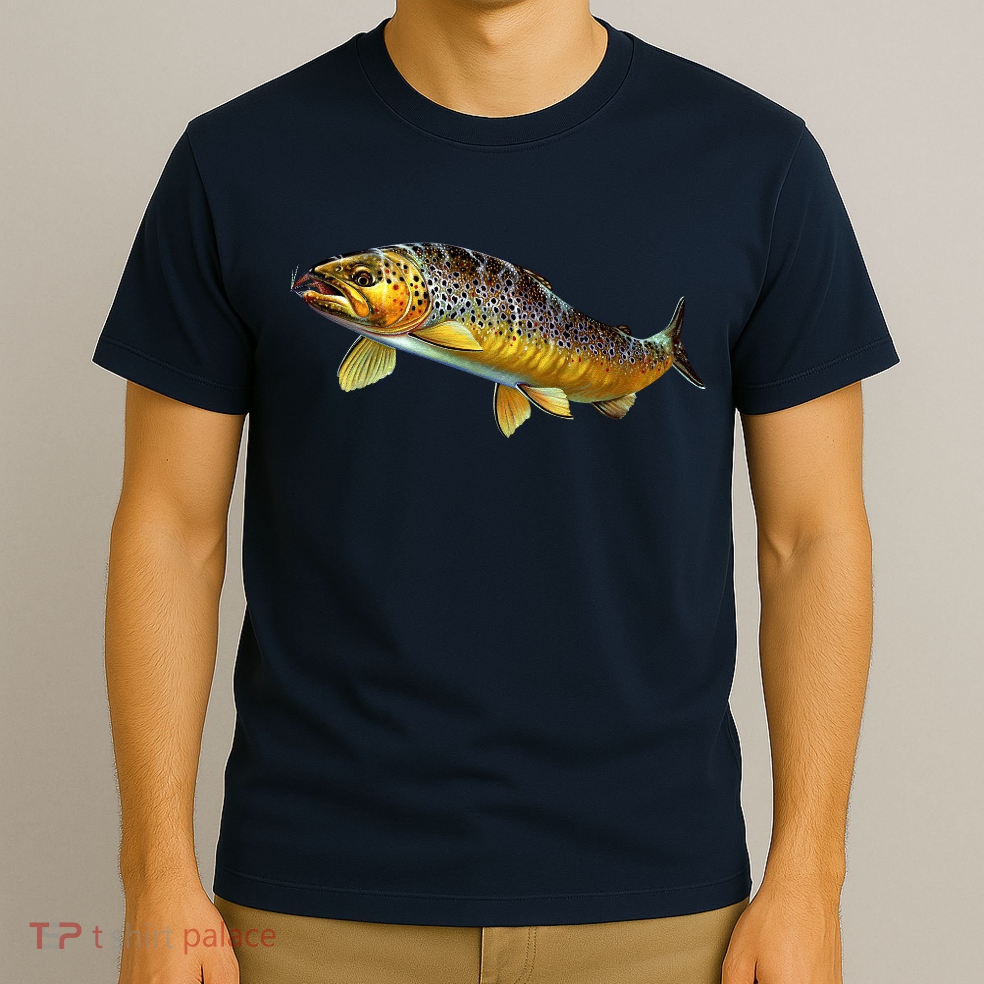Brown Trout Fish with Fly T-Shirt
