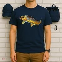 Brown Trout Fish with Fly T-Shirt thumb 6