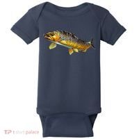 Brown Trout Fish with Fly Baby Bodysuit thumb 0