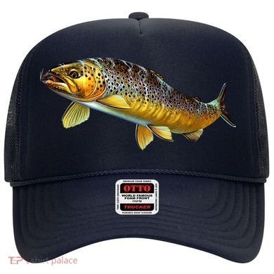 Brown Trout Fish with Fly Hat
