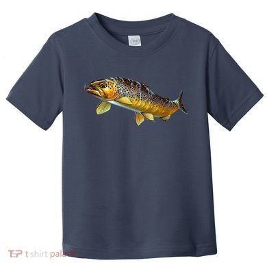 Brown Trout Fish with Fly Toddler T-Shirt
