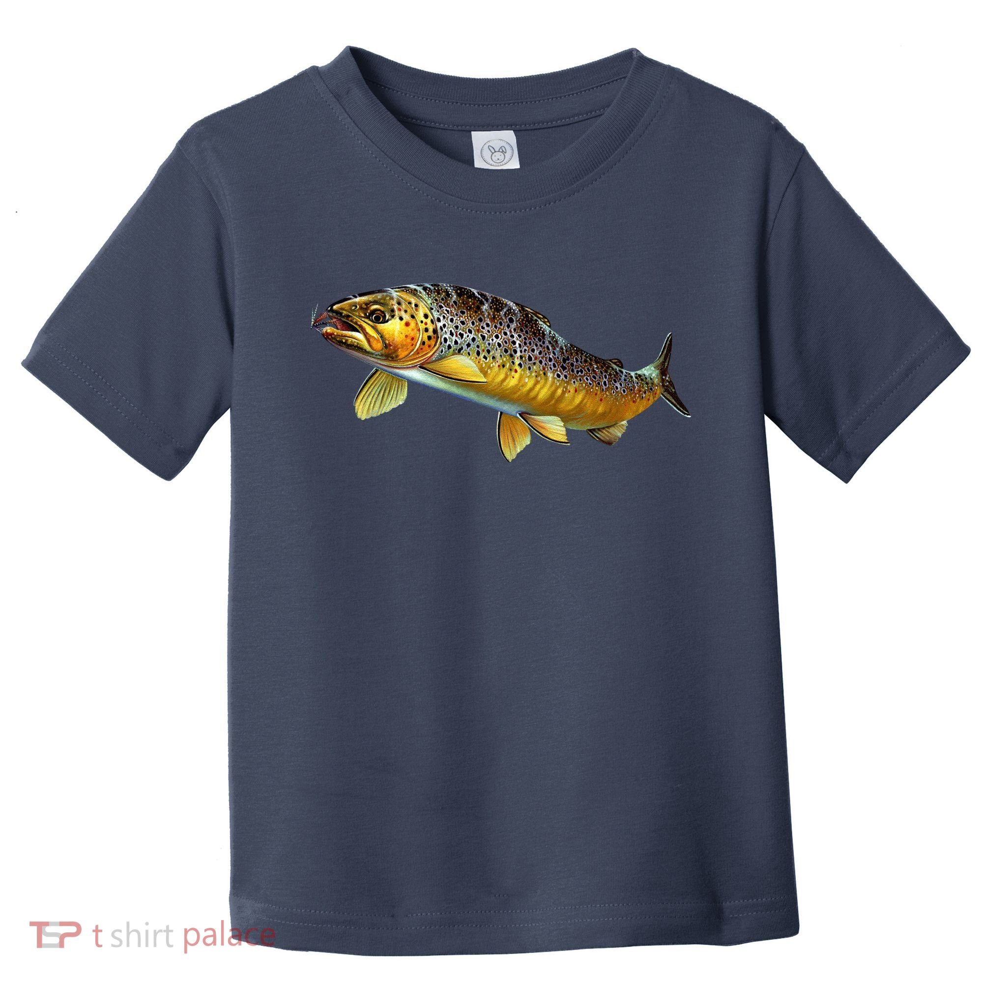 Brown Trout Fish with Fly Toddler T-Shirt
