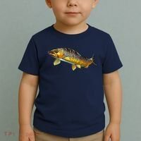 Brown Trout Fish with Fly Toddler T-Shirt thumb 2