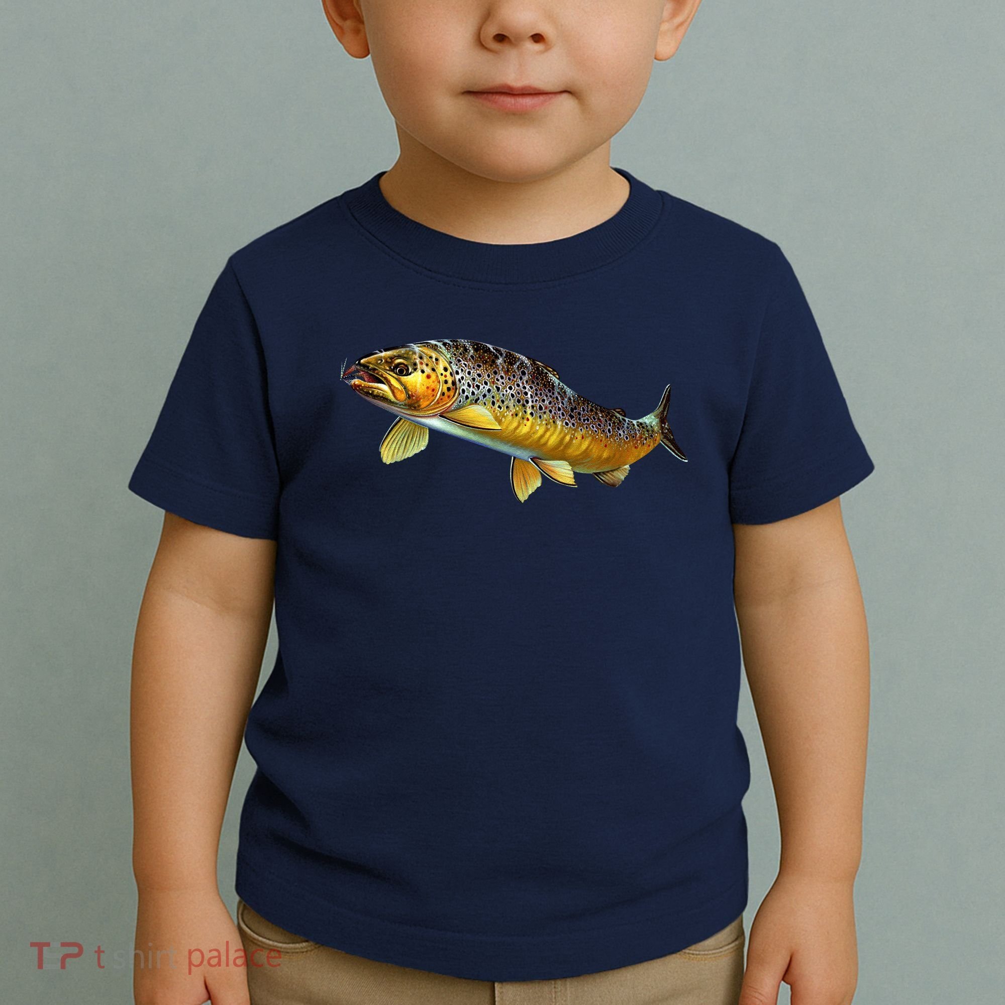 Brown Trout Fish with Fly Toddler T-Shirt