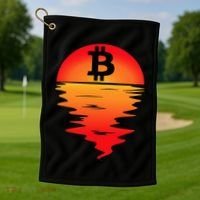 Bitcoin Retro Portfolio Crypto Currency Golf Towel thumb 1