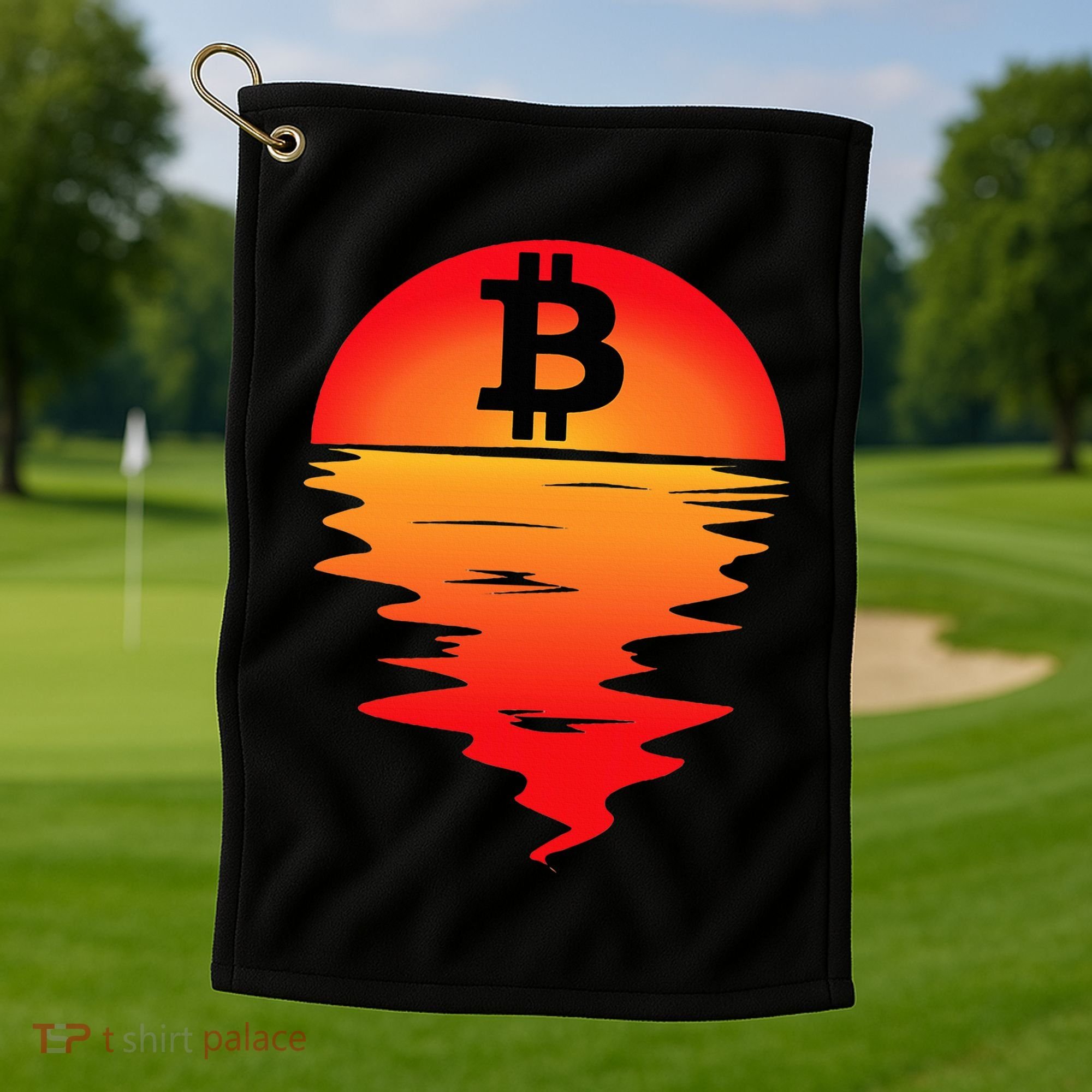 Bitcoin Retro Portfolio Crypto Currency Golf Towel
