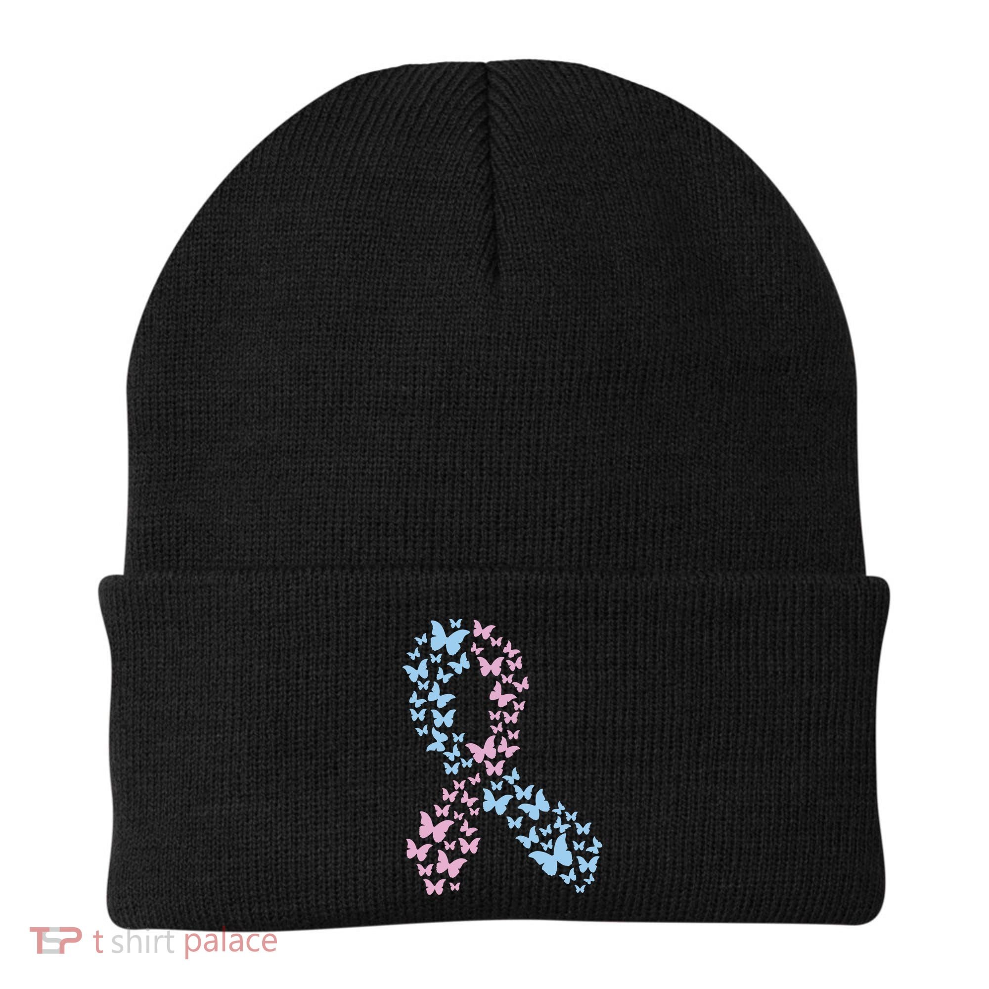 Butterfly Ribbon Pregnancy And Infant Loss Awareness Month Gift Beanie