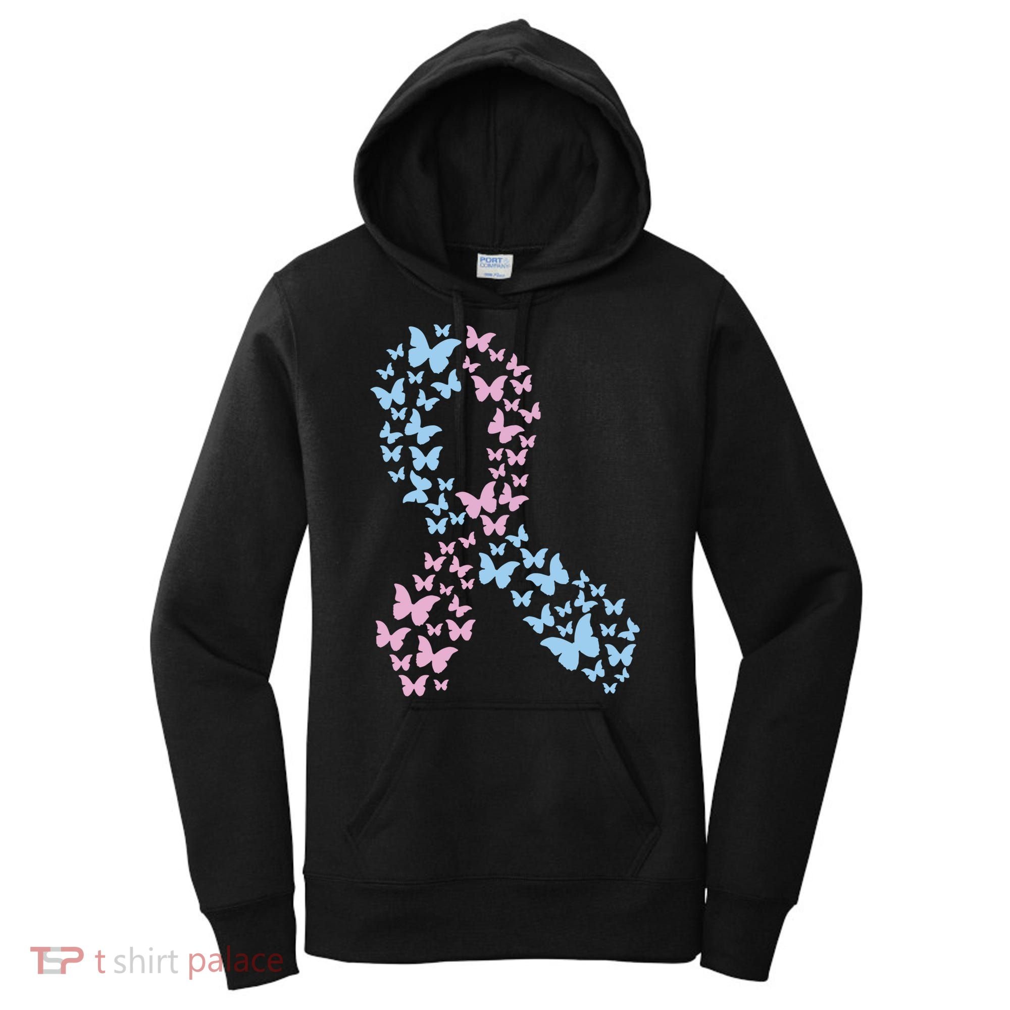 Butterfly Ribbon Pregnancy And Infant Loss Awareness Month Gift Women's Hoodie