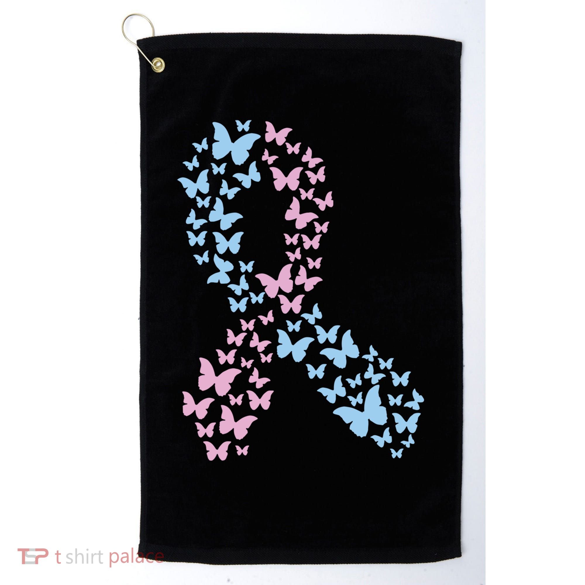 Butterfly Ribbon Pregnancy And Infant Loss Awareness Month Gift Golf Towel