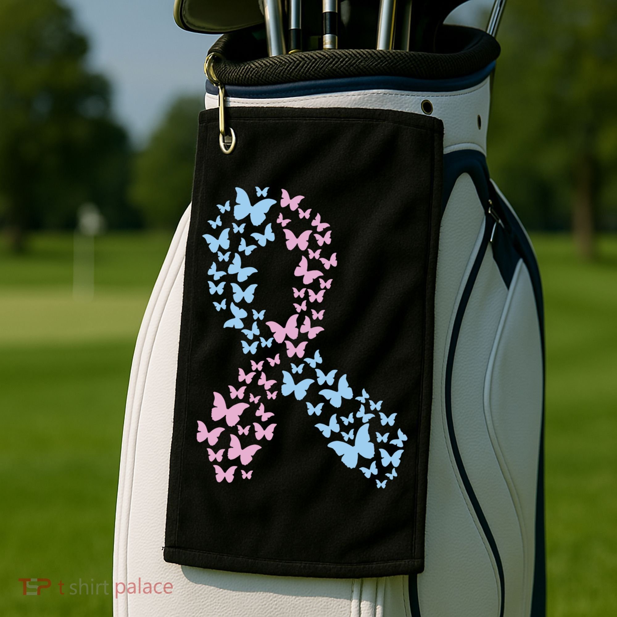 Butterfly Ribbon Pregnancy And Infant Loss Awareness Month Gift Golf Towel