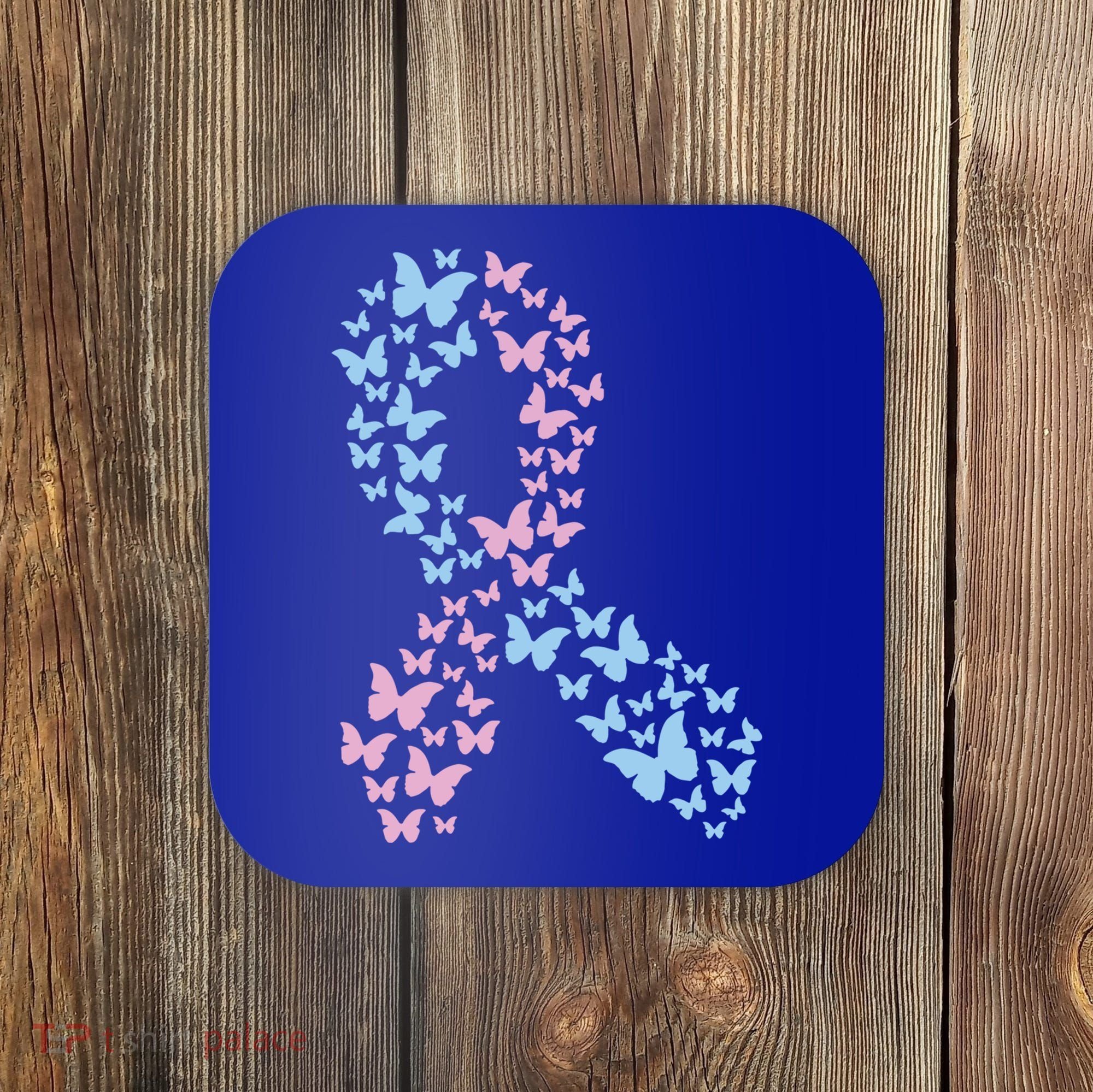 Butterfly Ribbon Pregnancy And Infant Loss Awareness Month Gift Coaster