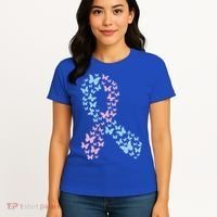Butterfly Ribbon Pregnancy And Infant Loss Awareness Month Gift Women's T-Shirt thumb 4