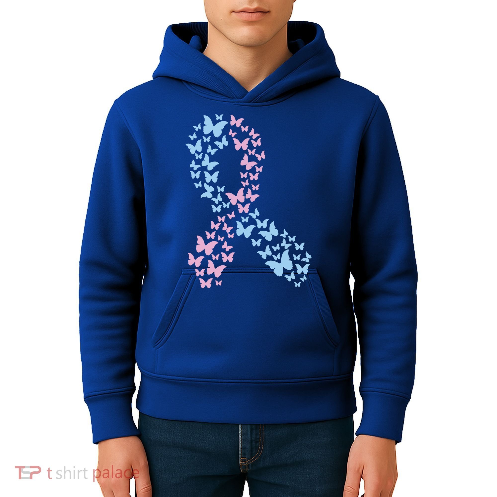 Butterfly Ribbon Pregnancy And Infant Loss Awareness Month Gift Kids Hoodie
