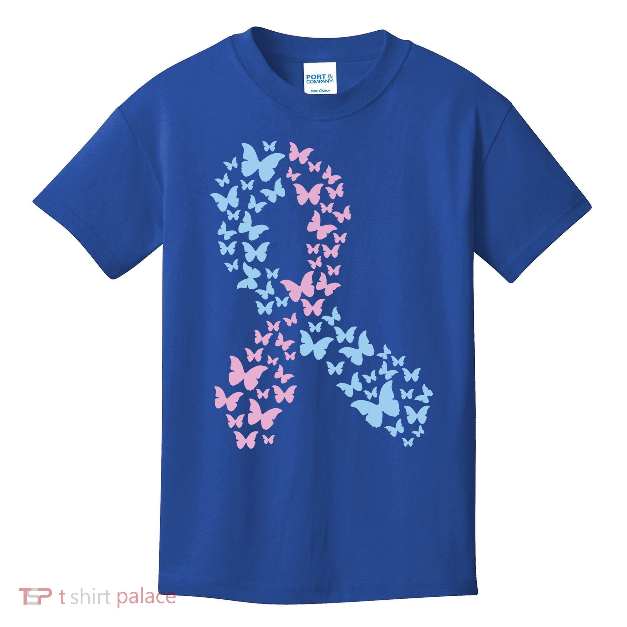 Butterfly Ribbon Pregnancy And Infant Loss Awareness Month Gift Kids T-Shirt