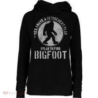 Bigfoot Retirement Plan Funny Retired Sasquatch Hunter Gift Womens Funnel Neck Pullover Hood thumb 0