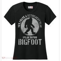 Bigfoot Retirement Plan Funny Retired Sasquatch Hunter Gift Women's Cooling Performance Crew T-Shirt thumb 0
