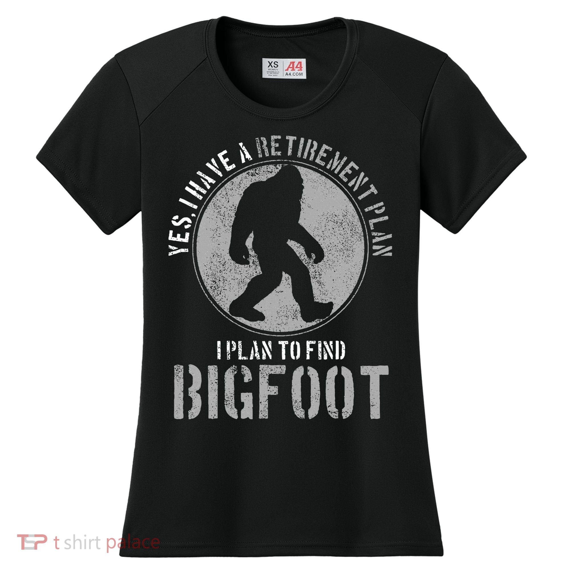 Bigfoot Retirement Plan Funny Retired Sasquatch Hunter Gift Women's Cooling Performance Crew T-Shirt