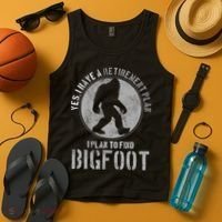 Bigfoot Retirement Plan Funny Retired Sasquatch Hunter Gift Tank Top thumb 4